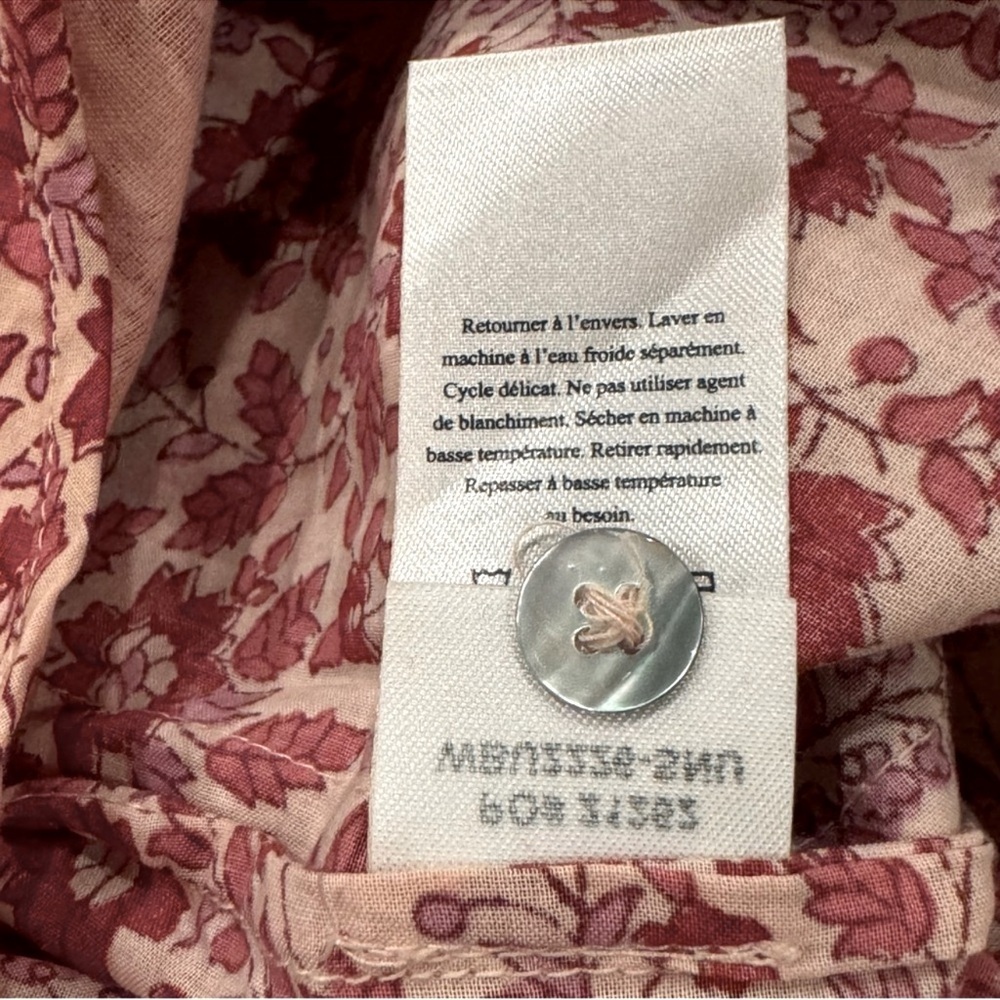 Faherty Adella Pink Floral Organic Cotton Jumpsuit Size Small NWT - Picture 10 of 11